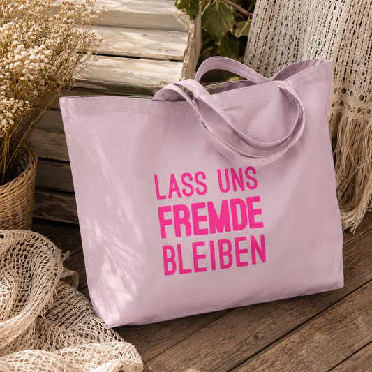 Statementtasche "FREMDE" Flieder mit NEON-Print
