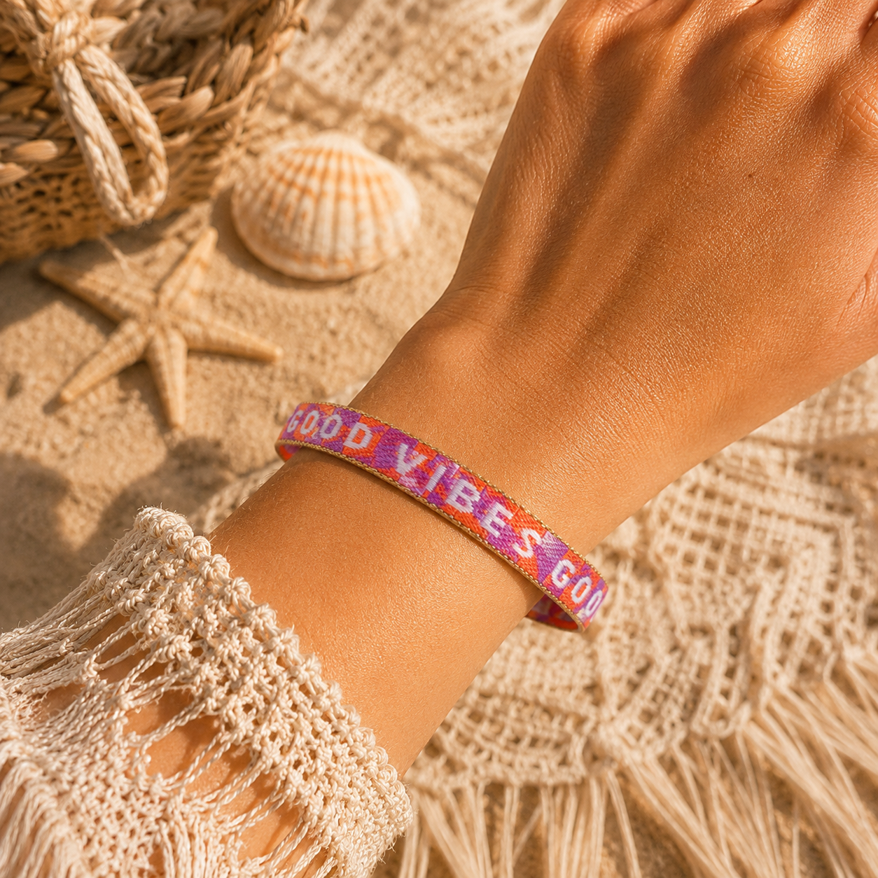 Boho Armband in Neonfarben, Festival Ibiza armband, Boho Freundschaftsarmband, Good Vibes