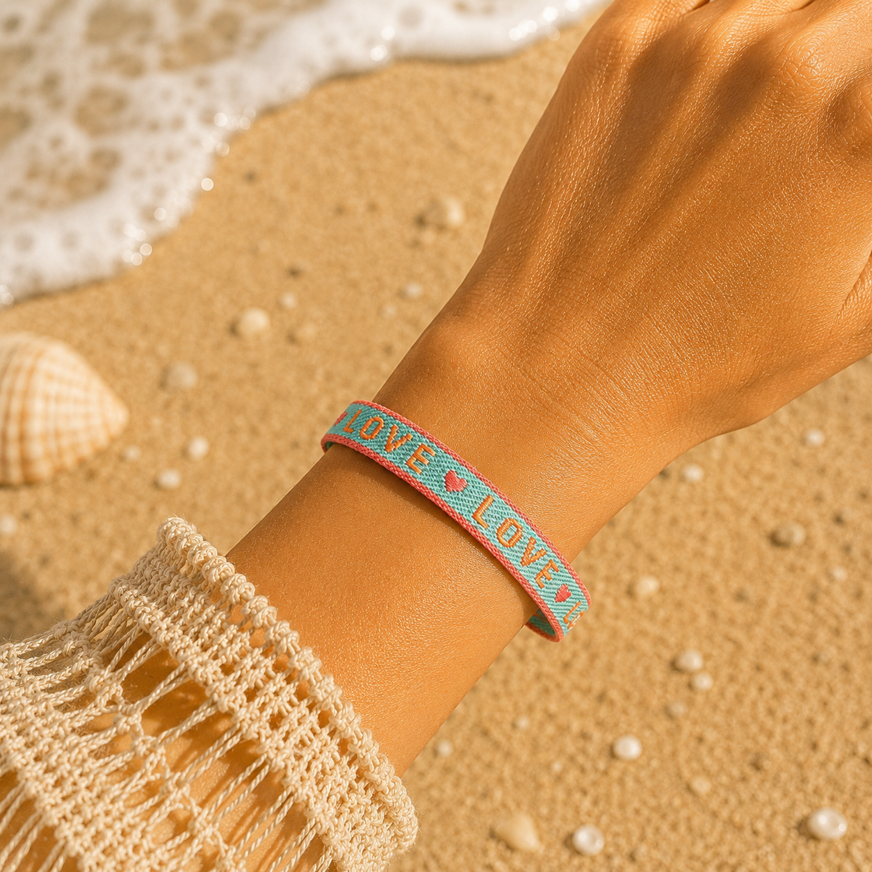Boho Armband in Neonfarben, Festival Ibiza armband, Boho Freundschaftsarmband, LOVE