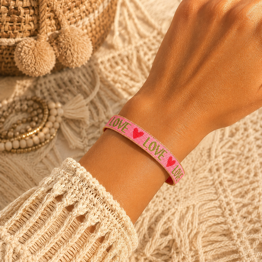 Boho Armband in Neonfarben, Festival Ibiza armband, Boho Freundschaftsarmband, LOVE