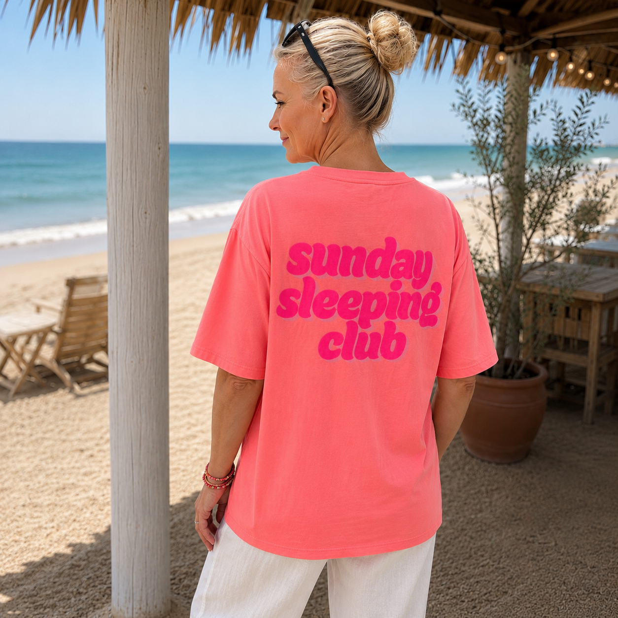 Shirt "SUNDAY" (PEACH/PINK) oneSize