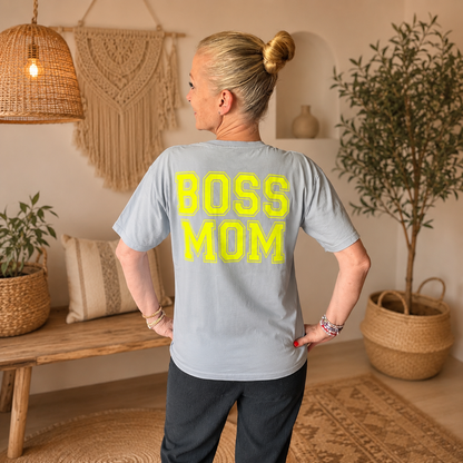Shirt "BOSS MOM" (HELLBLAU/NEON) oneSize