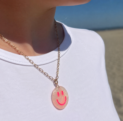 Kette "PopSmile" mit Smileyanhänger (verschiedene Farbvarianten)