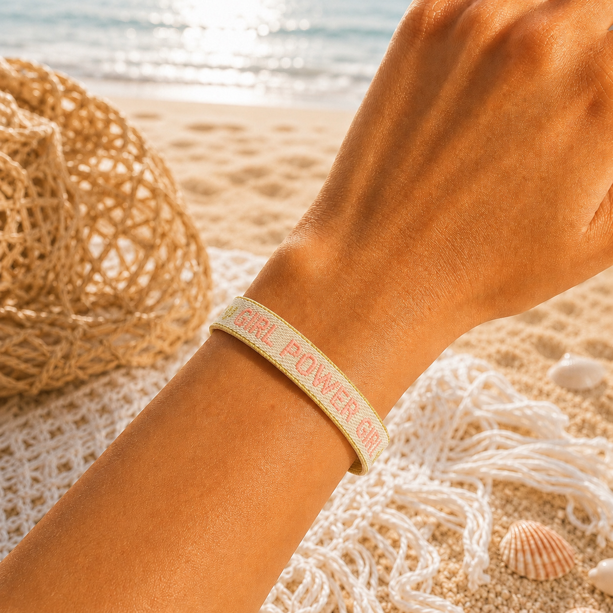 Statementarmband "GIRL POWER" (mit Druckknopf)