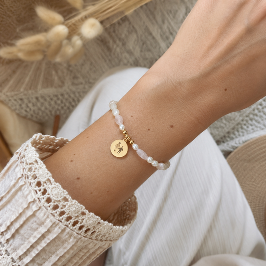 Natursteinperlenarmband "nicki" mit Fotogravur