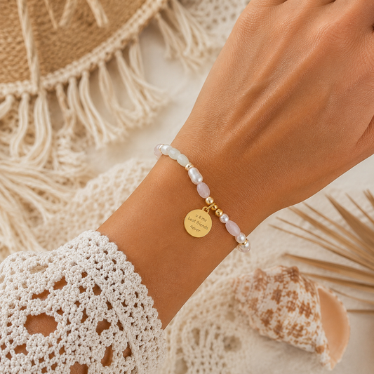 Natursteinperlenarmband "nicki" mit Wunschtext