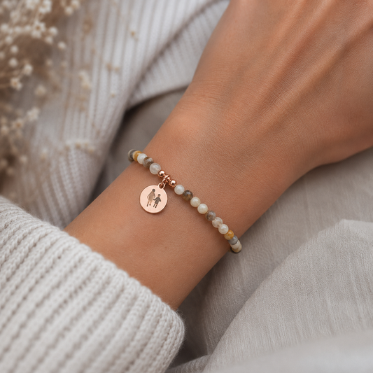 elastisches Steinperlenarmband "georg" mit Fotogravur