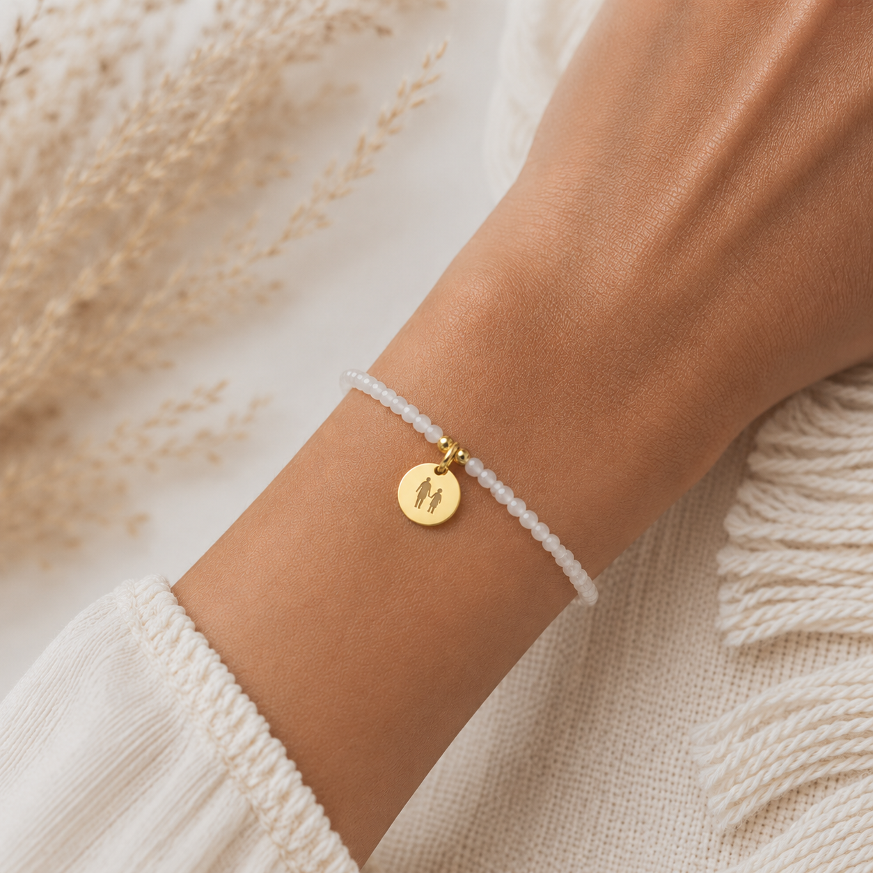 Armband "rosa" mit Wunschgravur
