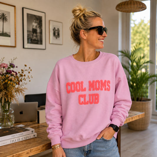 Sweater "COOL MOMS CLUB" in Rosa-Neon