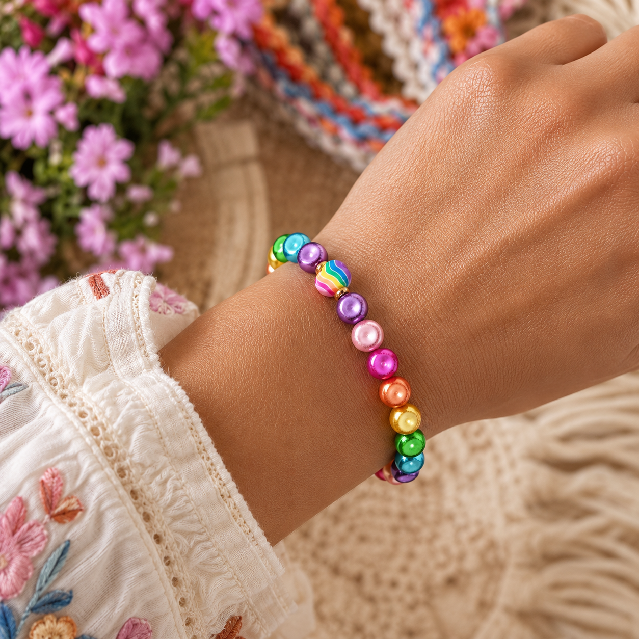 Armband "rainbow bubbles" mit 3D Effekt