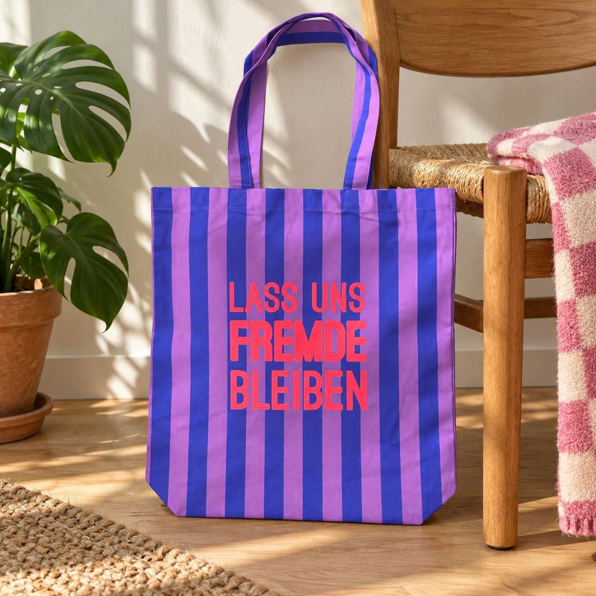 Statementtasche "STRIPE" LILA l verschiedene Farben und Sprüche zur Auswahl