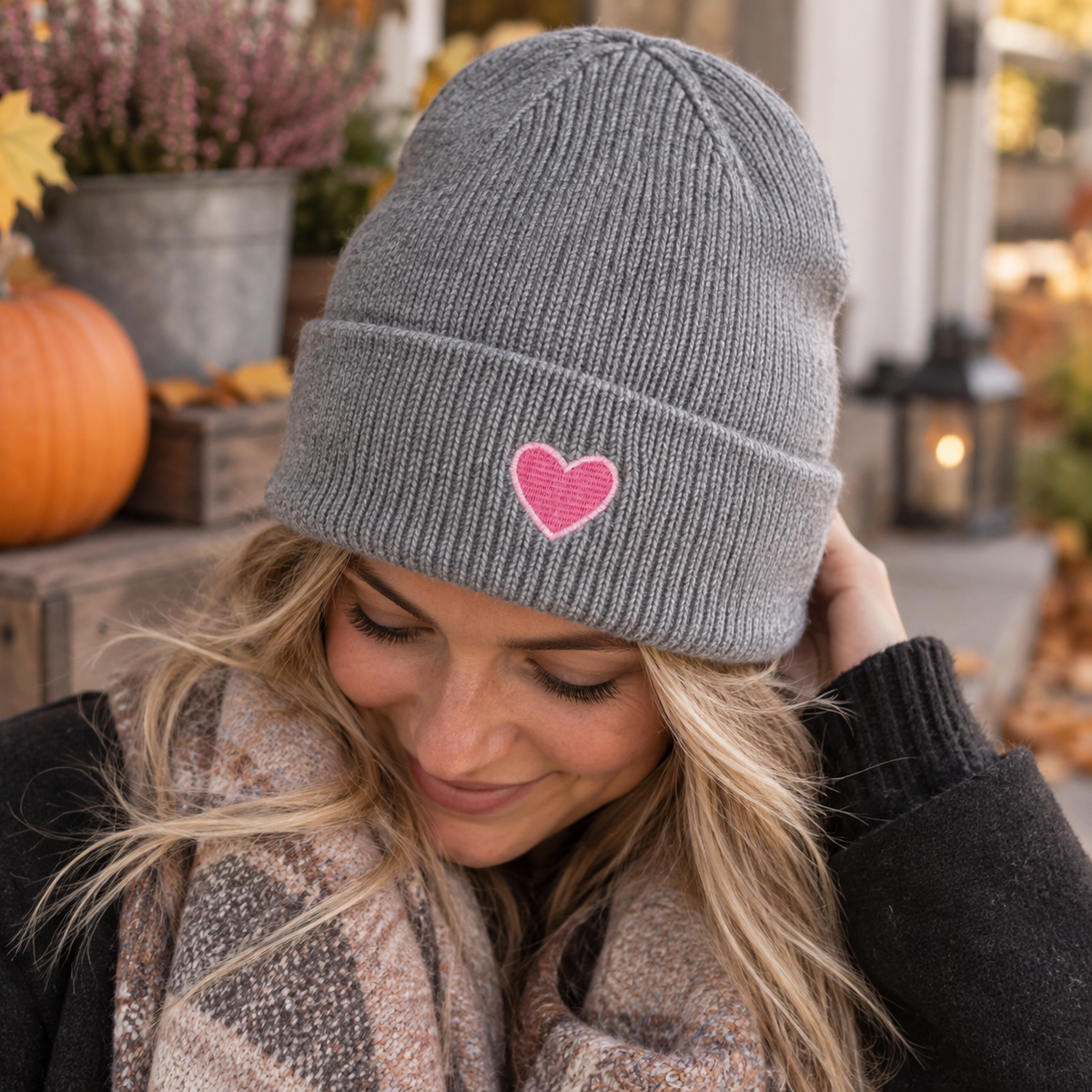 Mütze "HEART" in Grau