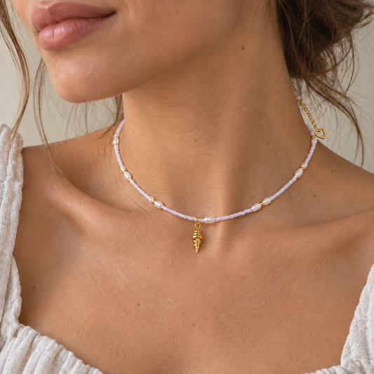 Wechselchoker "Lilac vibes" in gold oder silber (mit Wechsel-Wunschanhänger)