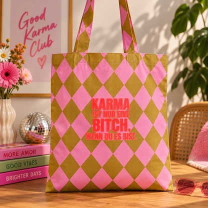 Statementtasche "HARLEKIN" l verschiedene Schriftfarben und Sprüche zur Auswahl