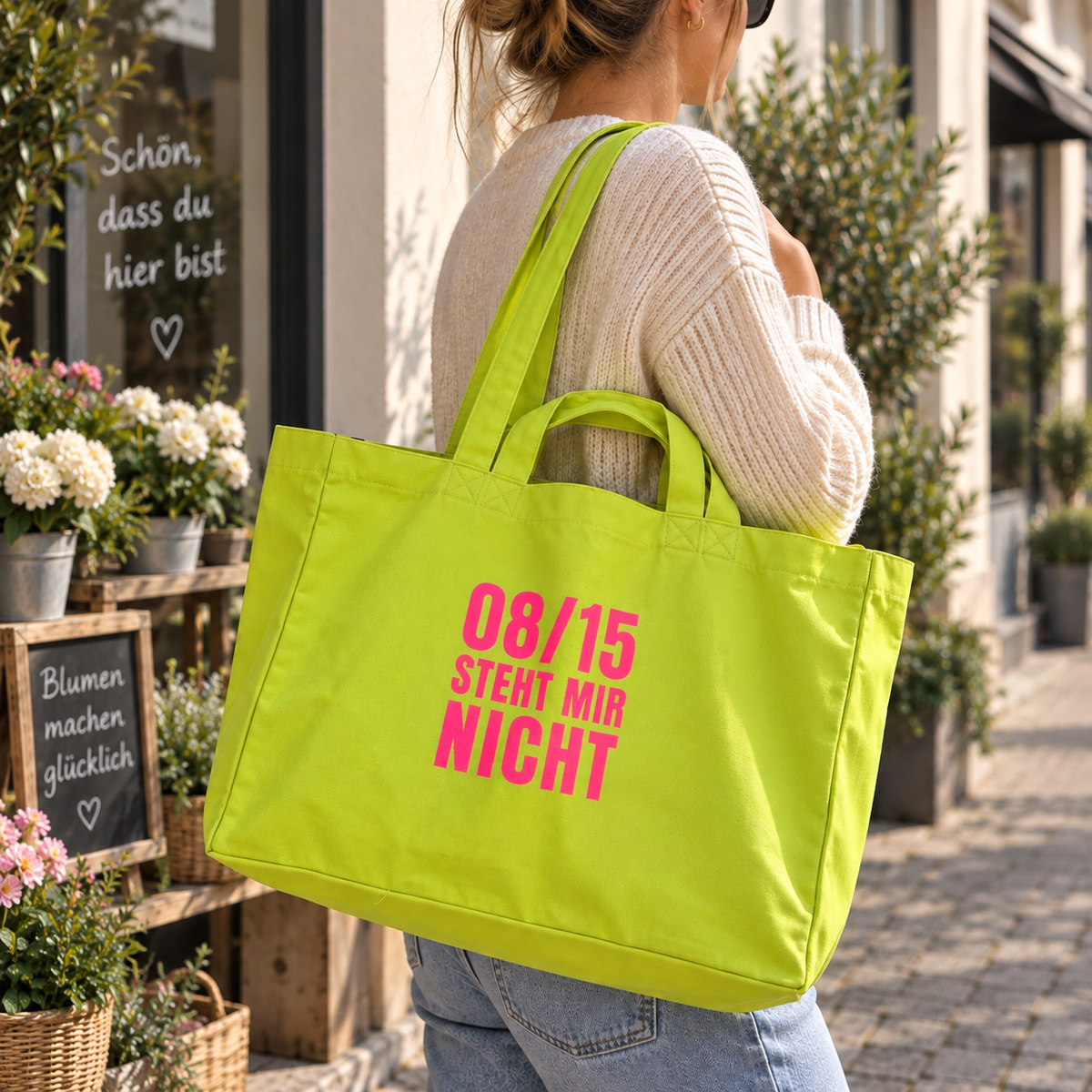 XL-Beachbag "LIMETTE" mit NEON-Print l verschiedene Sprüche und Farben zur Auswahl (Kopie)