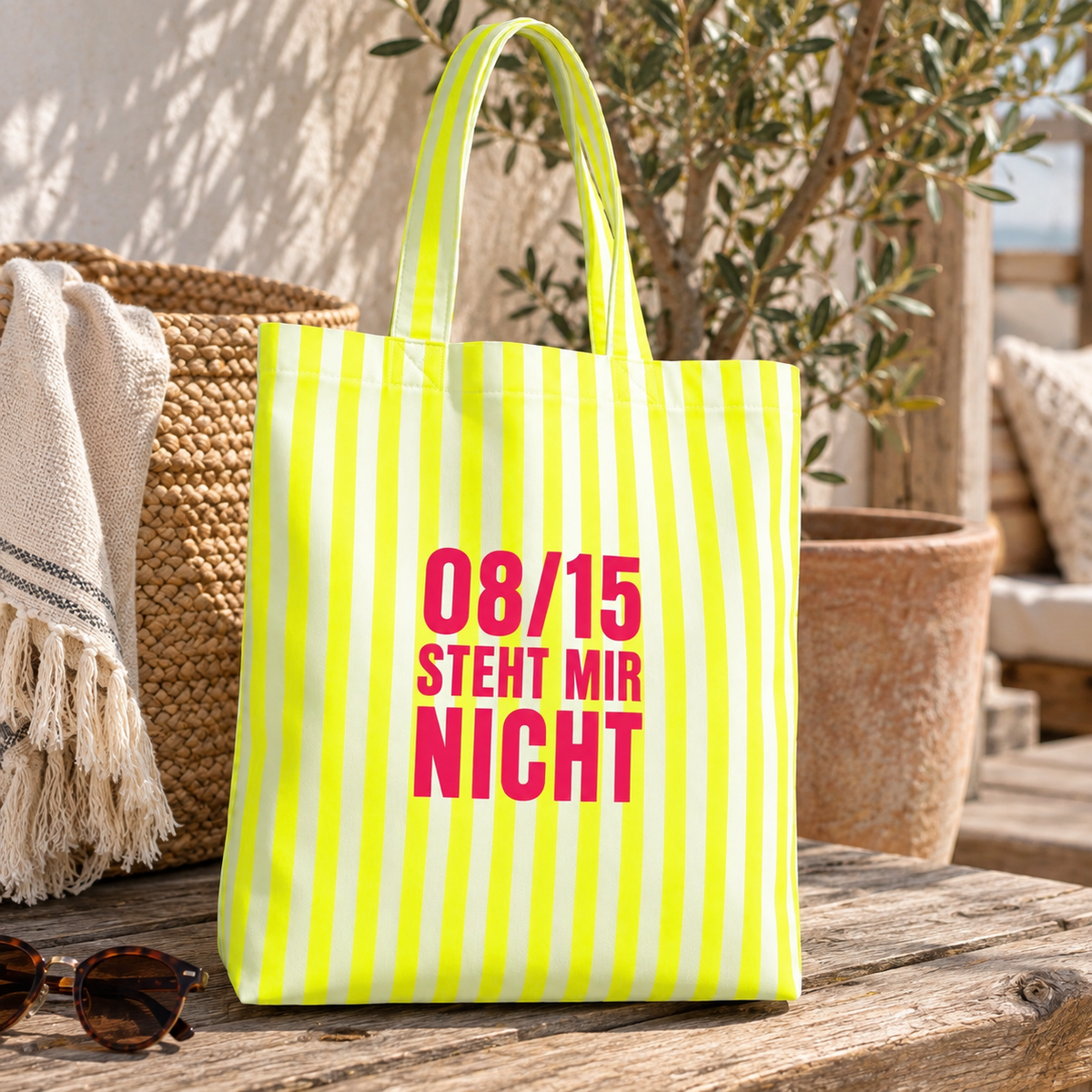 Statementtasche "NEONSTRIPE" l verschiedene Schriftfarben und Sprüche zur Auswahl