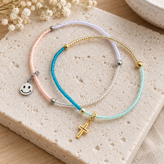 Armband "shiny-mood" in deiner Wunschfarbe (und mit Wechsel-Charm)