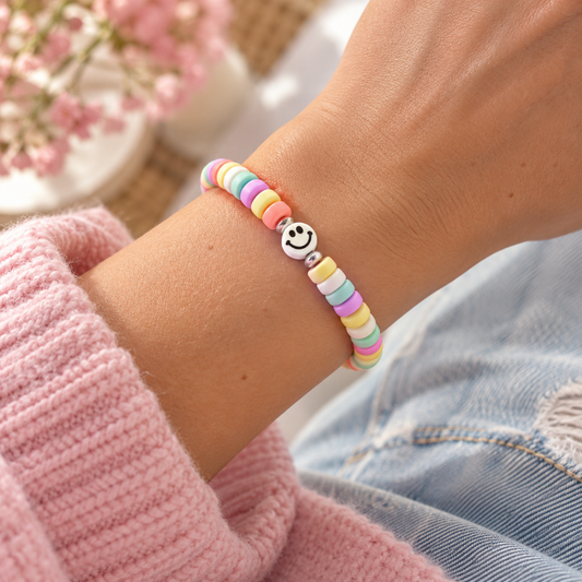 Armband "candy-love" mit Smilie (verschiedene Smilie-Farben zur Auswahl)