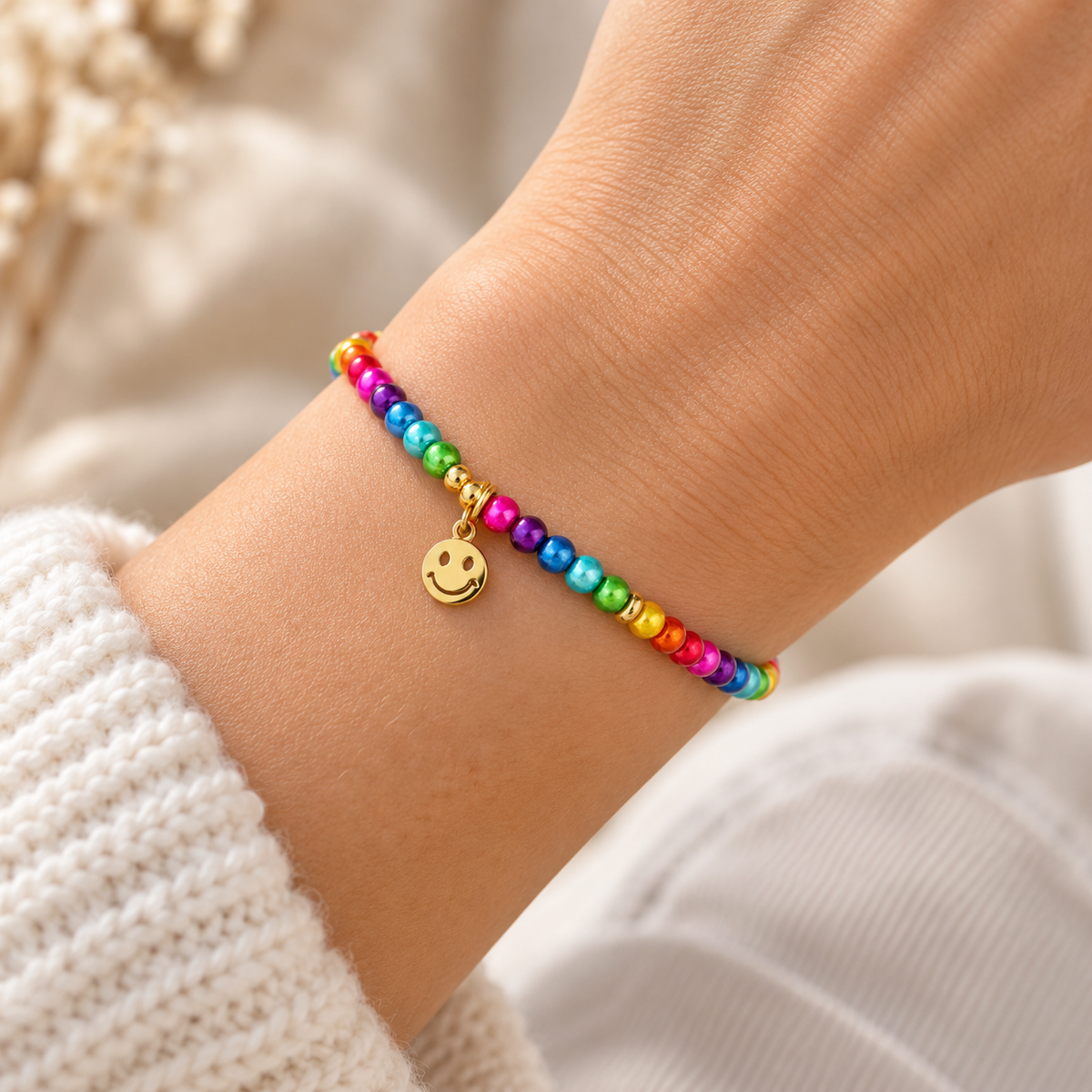 Armband "RAINBOW SMILE" mit 3D Effekt l in Gold oder Silber