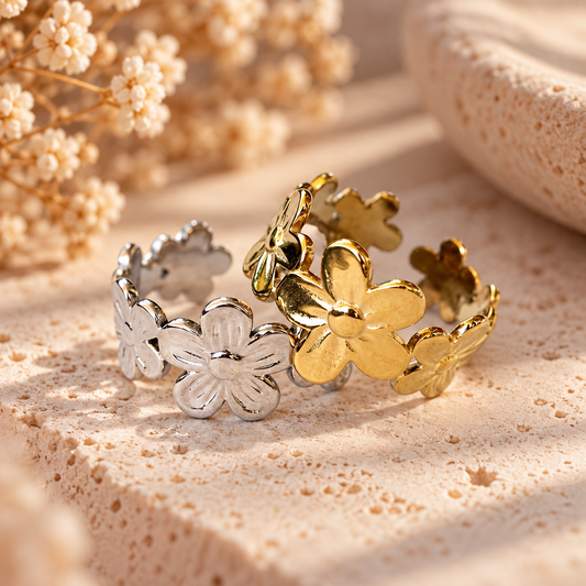 Ring "FLORA" aus Edelstahl I in Gold oder Silber