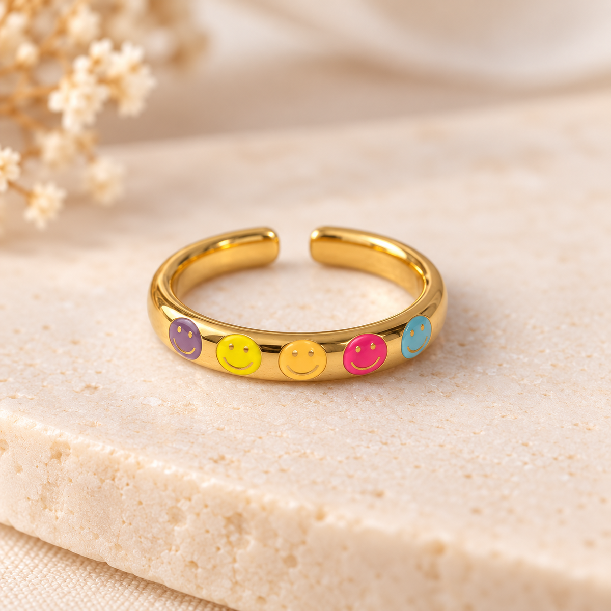 Ring "smile" I Edelstahl Gold