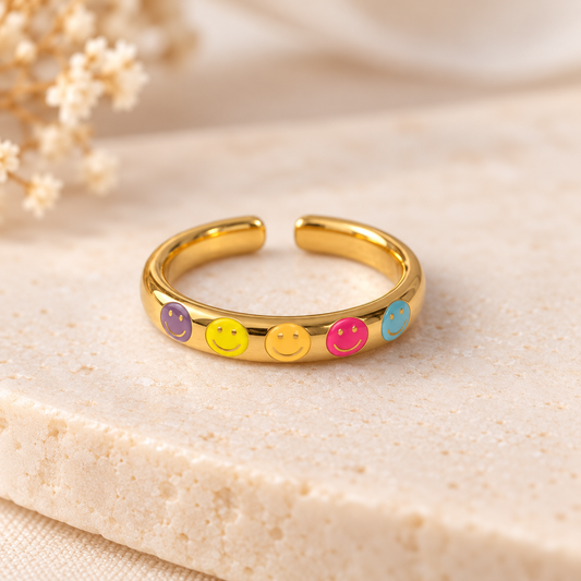 Ring "smile" I Edelstahl Gold