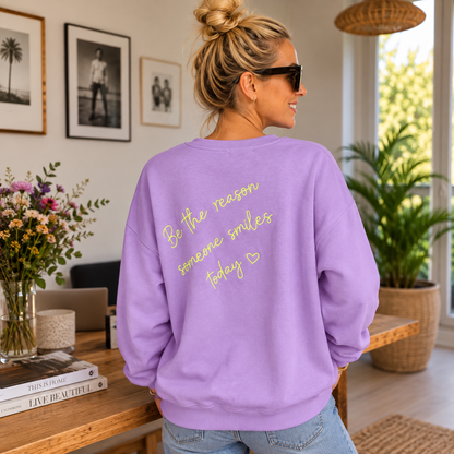 sommerlicher Sweater "THE REASON" Flieder/Neon (onesize)