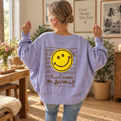 Sweater "BALANCE" in Flieder (oversize/oneSize)