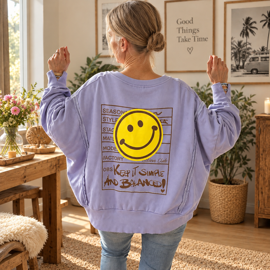 Sweater "BALANCE" in Flieder (oversize/oneSize)