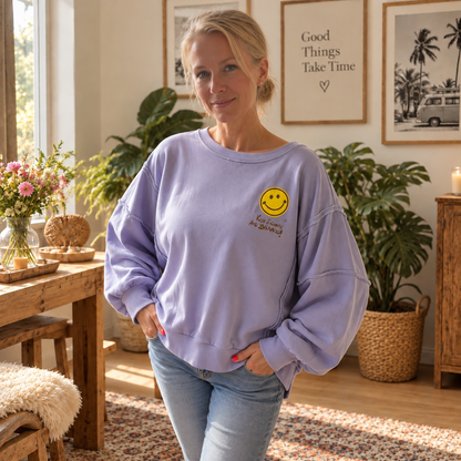 Sweater "BALANCE" in Flieder (oversize/oneSize)