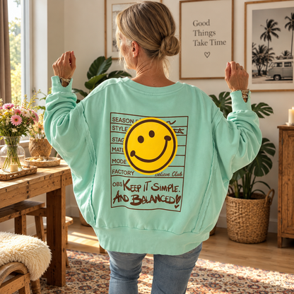 Sweater "BALANCE" in Mint/Türkis (oversize/oneSize)