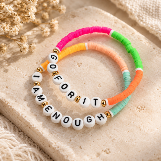 Armband "LARA" mit Wunschtext I in deiner Wunschfarbe