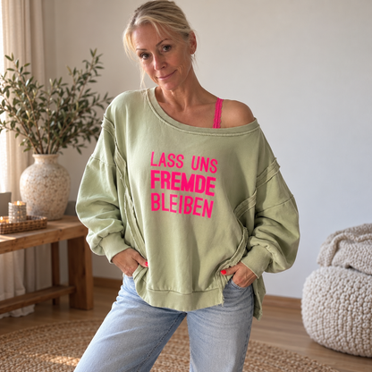 Sweater "SAYME" Oversize I in Lindgrün I verschiedene Prints zur Auswahl I oneSize