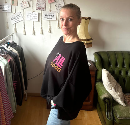 Sweater "IT`S ALL GOOD" in Schwarz (oneSize)