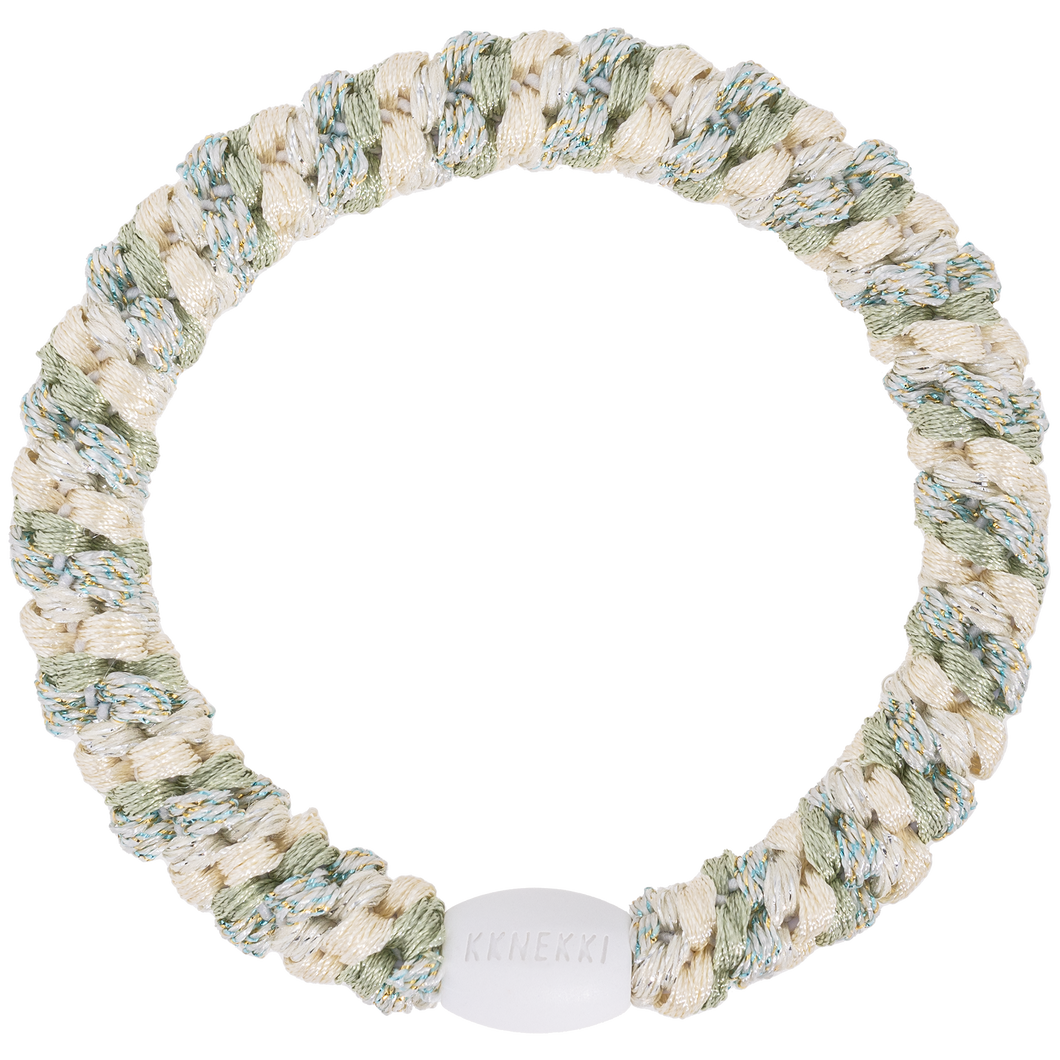 KKNEKKI (Haar)Band (MIX IVORY GLITTER DUSTY LIND GREEN)