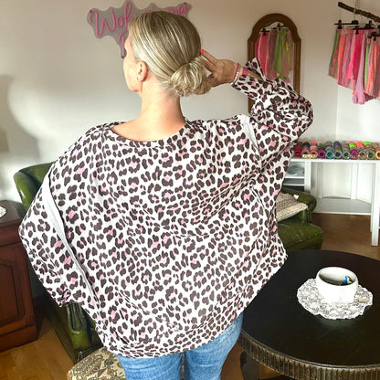 Sweater "LEO" in Blau/Grau (oversize geschnitten)