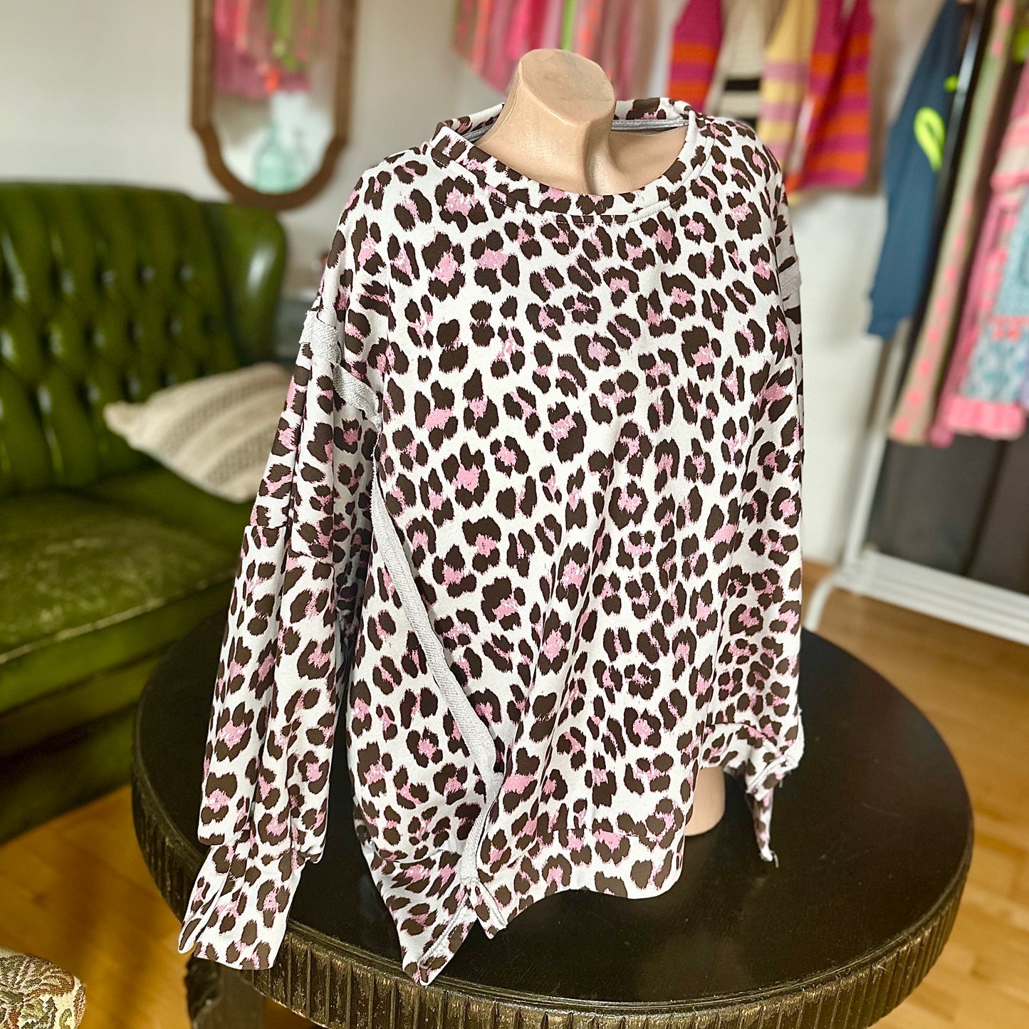 Sweater "LEO" in Blau/Grau (oversize geschnitten)