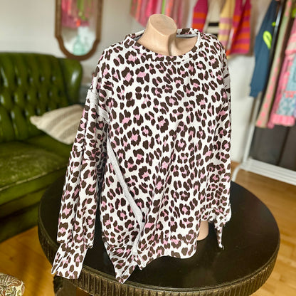 Sweater "LEO" in Blau/Grau (oversize geschnitten)