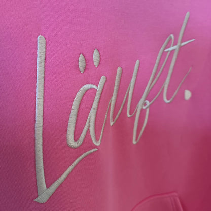 Kuschel-Hoodie "LÄUFT" in Pink-Rosa (onesize)