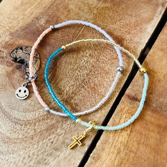 Armband "shiny-mood" in deiner Wunschfarbe (und mit Wechsel-Charm)