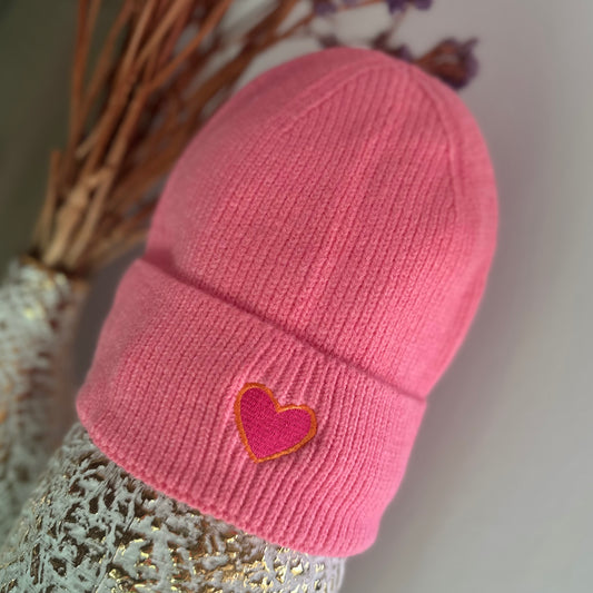 Mütze "HEART" in Rosa