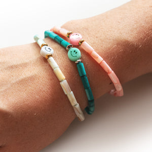 Muschelperlenarmband "smile" (3 Farbvarianten)