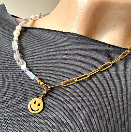 Choker "Pearl Fusion Fluorite" mit Wunschanhänger