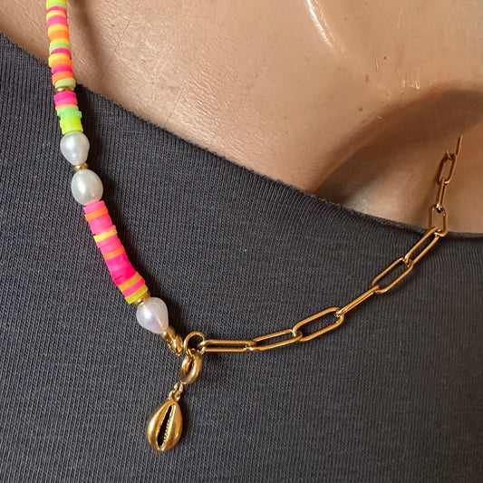 Choker "Pearl Fusion NEON" mit Wunschanhänger
