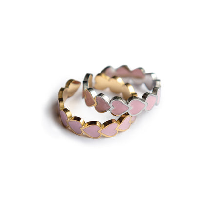 Herz-Ring "rose" I aus Edelstahl I in Gold oder Silber