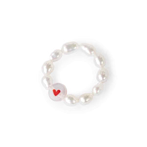 elastischer Ring aus Süßwasserperlen "sweetlove" (verschiedene Herz-Perlen zur Auswahl)