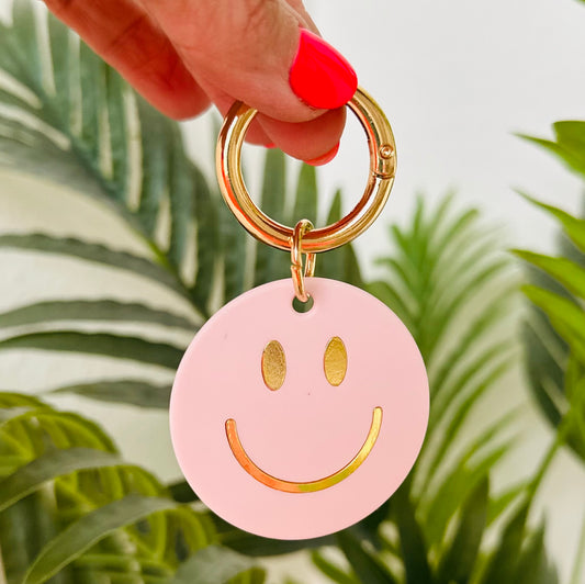 Statement Key Pop "Smiley" in rosa-matt/gold