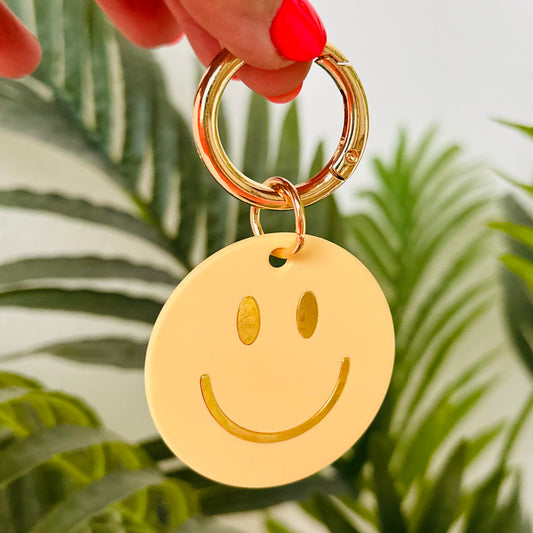 Statement Key Pop "Smiley" in gelb-matt/gold
