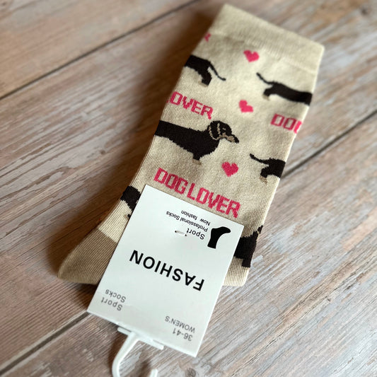 Socken "DOGLOVER" beige