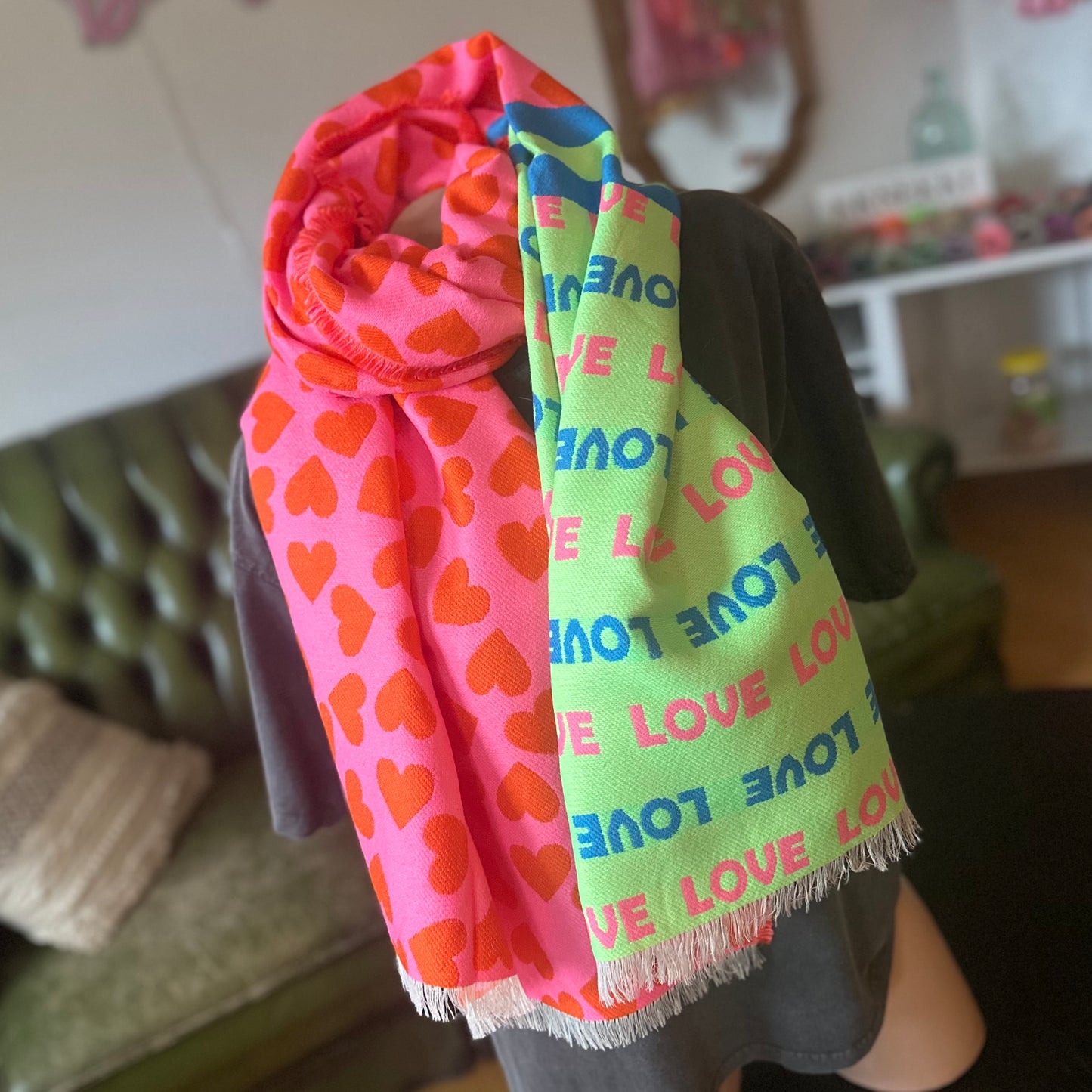 XXL-TUCH "LOVE" (neongrün/pink)